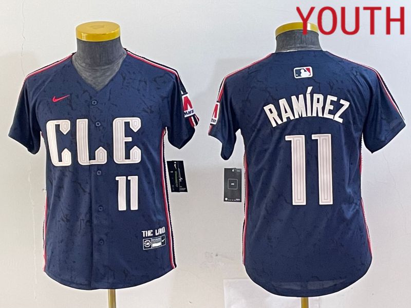 Youth Cleveland Indians #11 Ramirez Blue City Edition Nike 2024 MLB Jersey style 10->youth mlb jersey->Youth Jersey